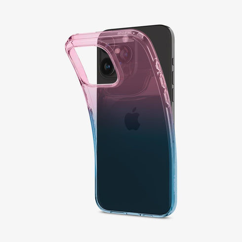 ACS06557 - iPhone 15 Pro Max Case Liquid Crystal in crystal clear showing the back